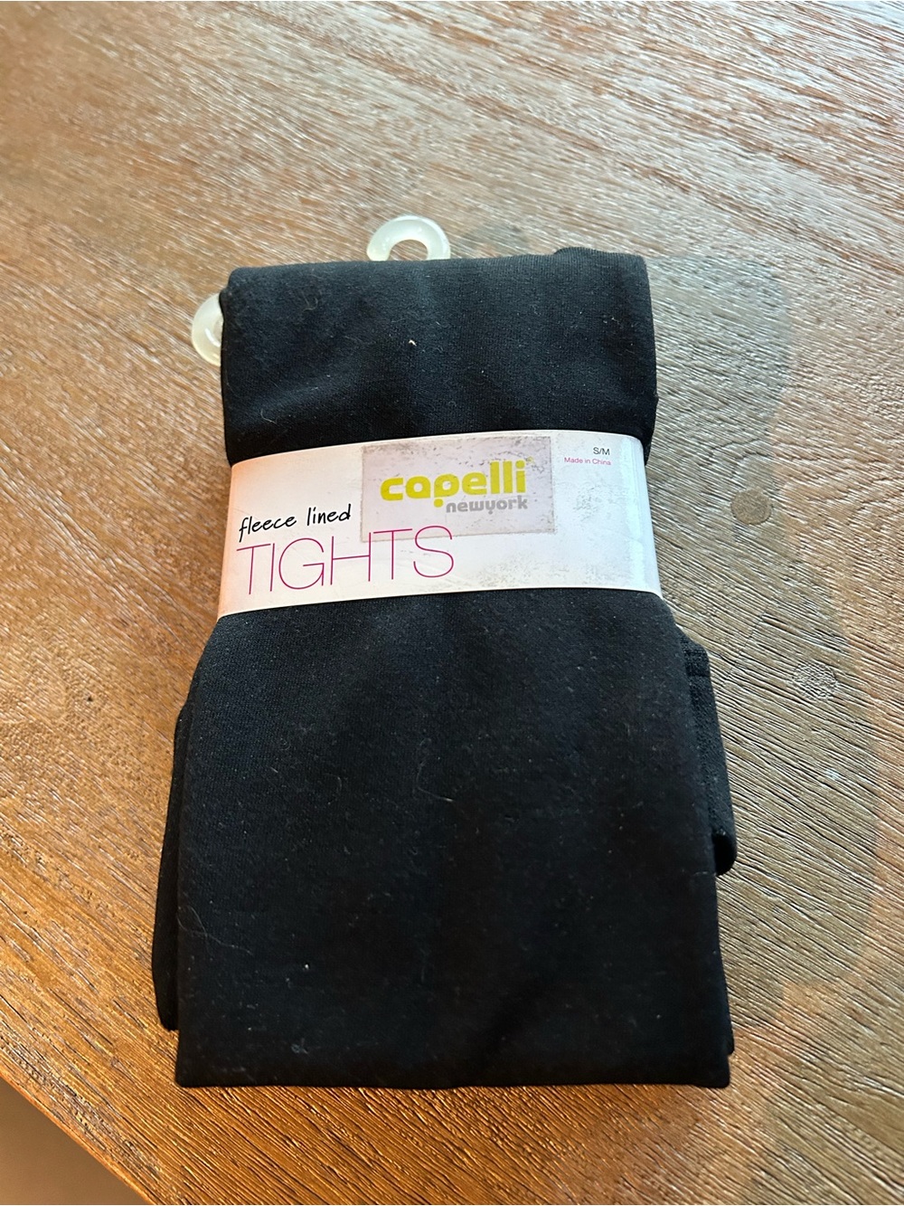 Capelli of New York Black Fleece-Lined Tights